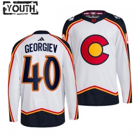 Lasten NHL Colorado Avalanche Pelipaita Alexandar Georgiev 40 Reverse Retro 2.0 Adidas 2022-23 Valkoinen Authentic